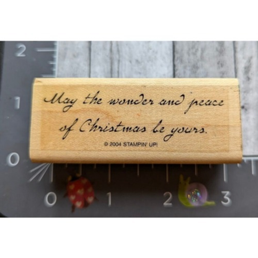 Stampin' Up! May Wonder Peace Christmas Be Yours 2004 Rubber Stamp Wood #G19